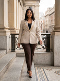 Beige Checked Blazer