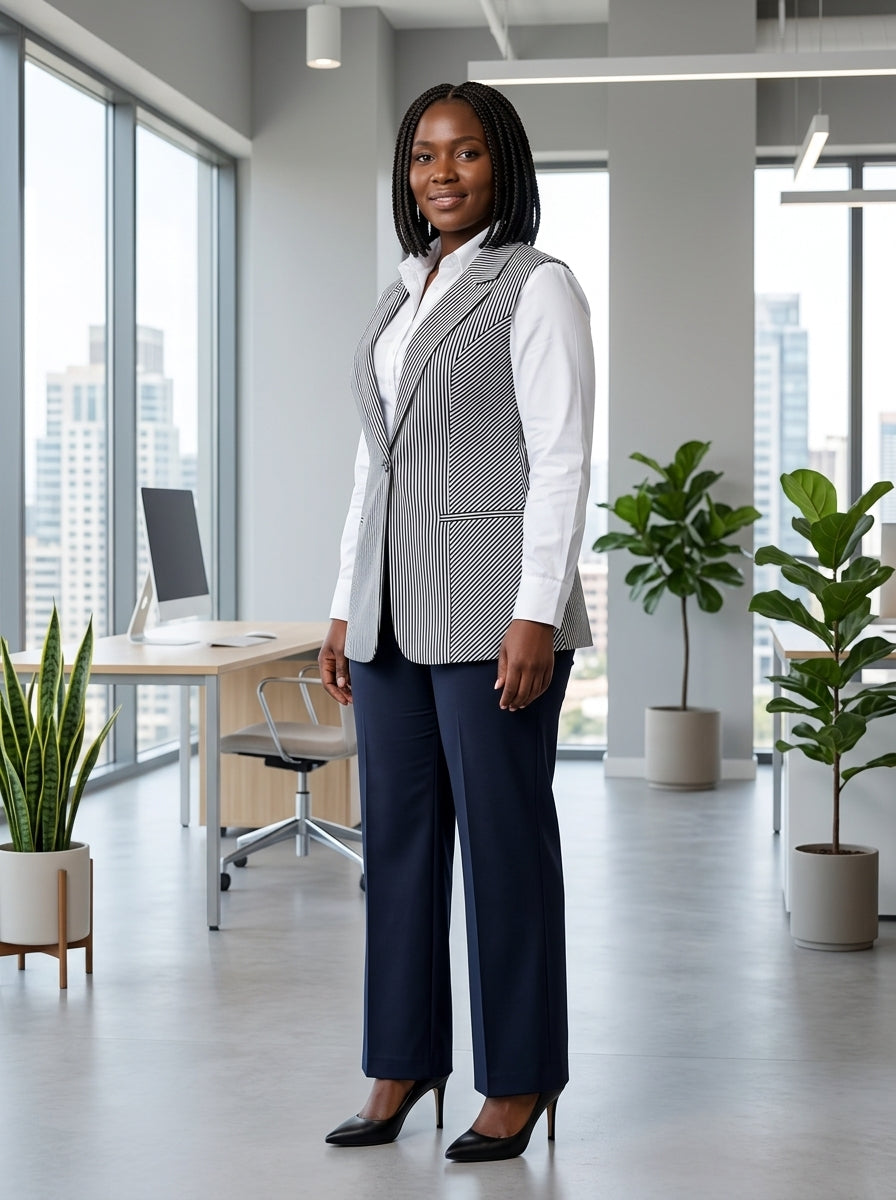 Sleeveless Coat Trouser suit