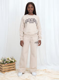 Sweat set ~ Beige, wide leg Pants set