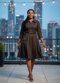 Brown print Skater dress