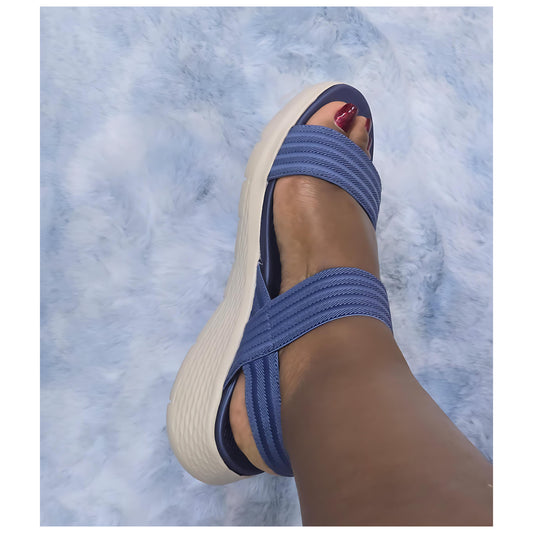 Blue Strapped Sandals - Back care