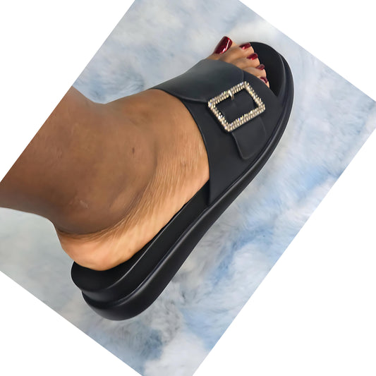 Black Sandals - Back care