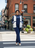 White on Navy Blue Tracksuit set