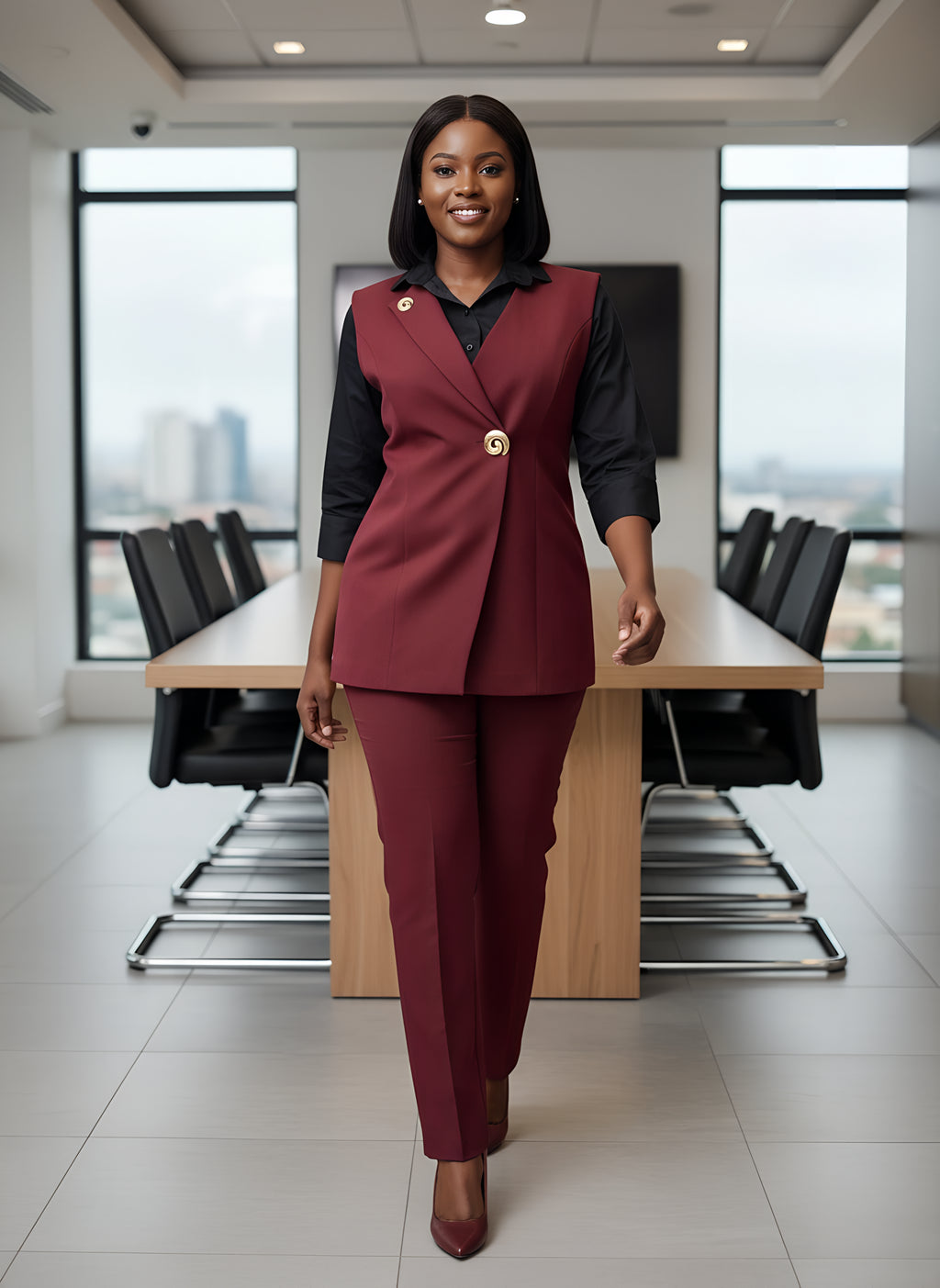 Maroon Half Coat Suit