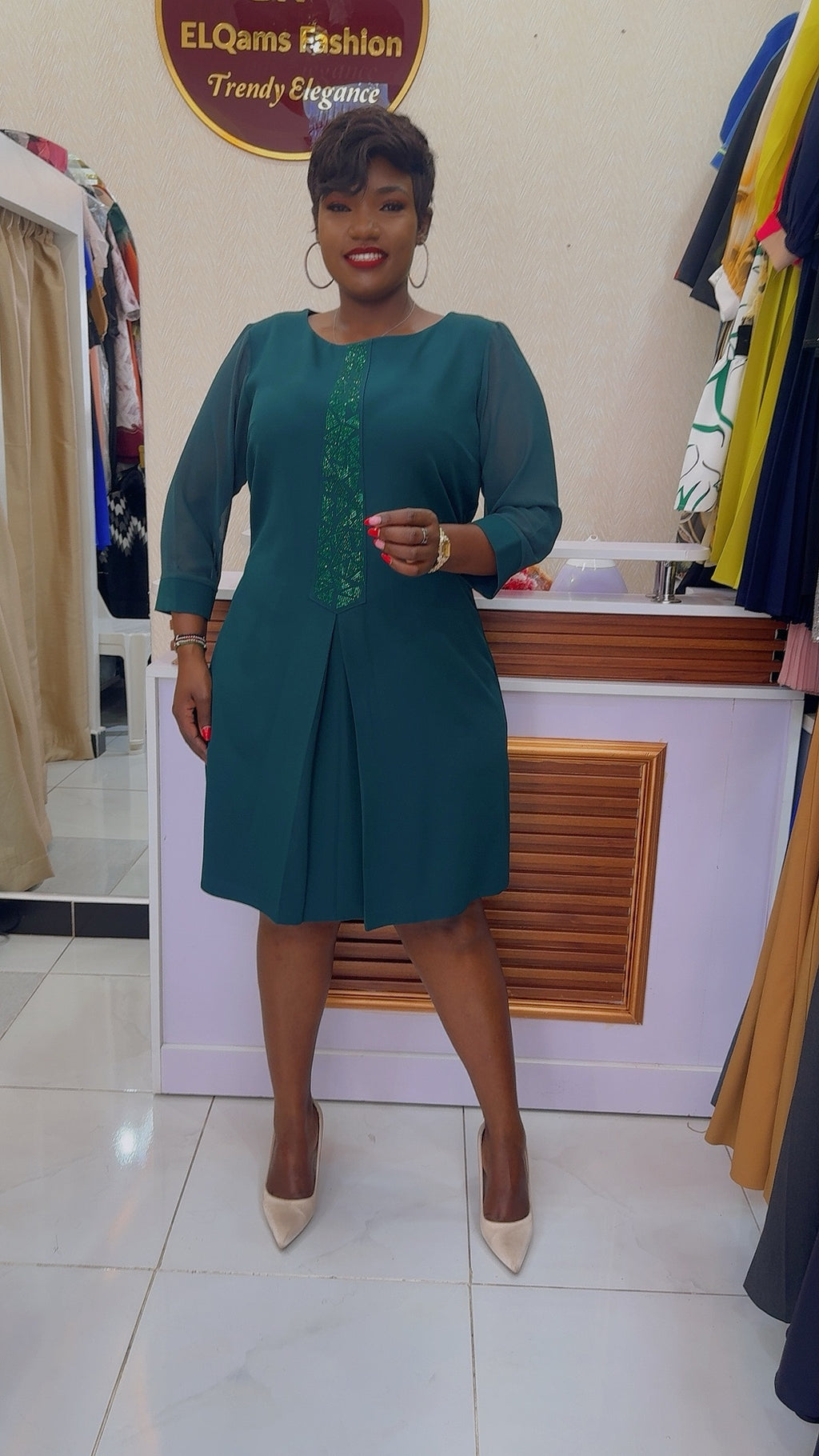 Knee-Length A-Line Dress