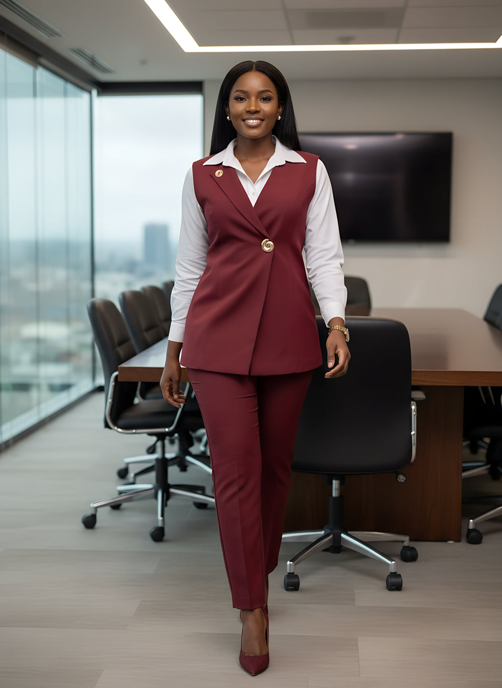 Maroon Half Coat Suit