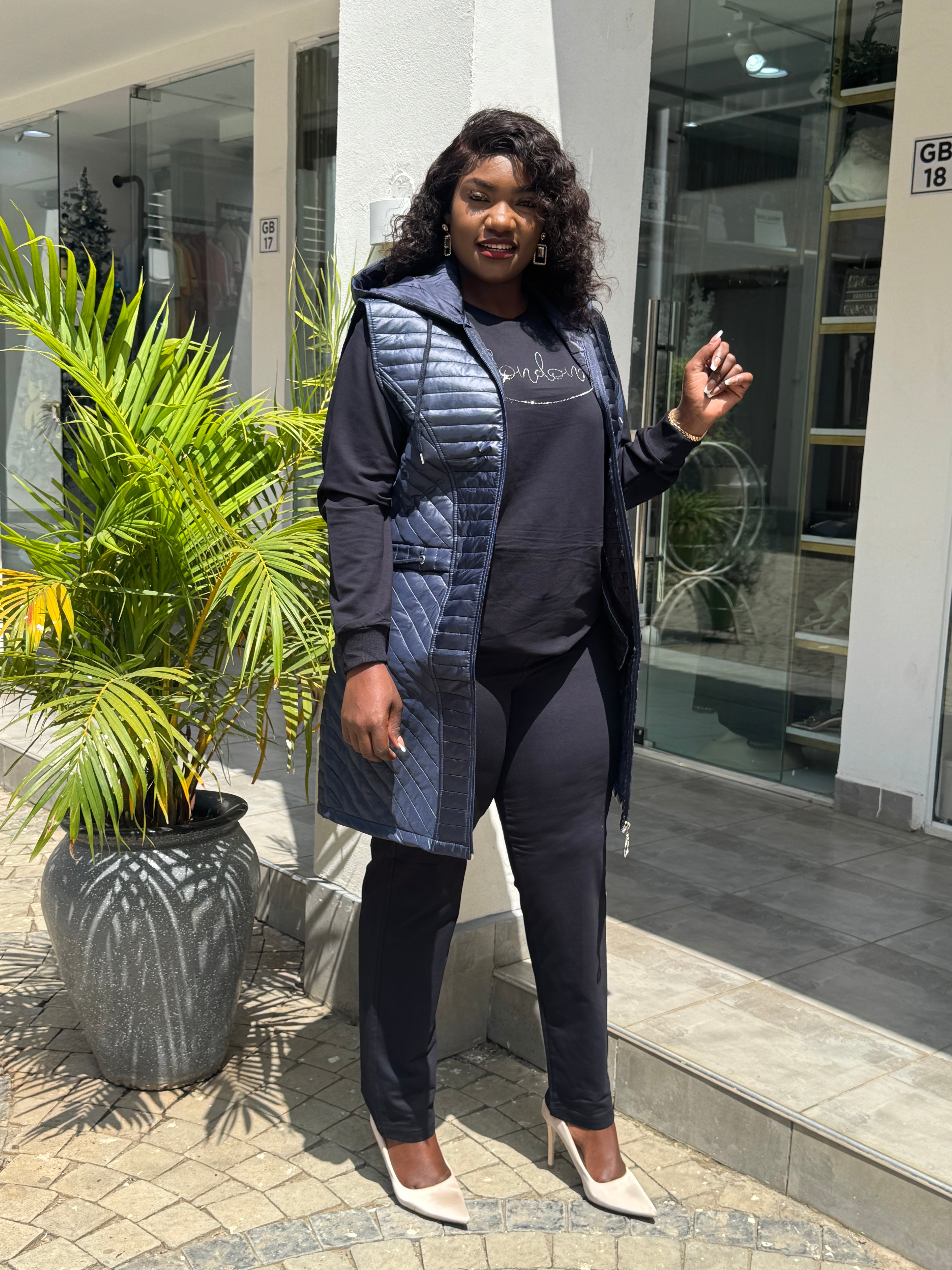 Navy Blue  Long coat, 3 piece Tracksuit
