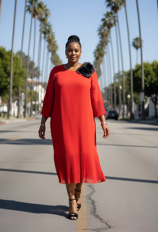 Red ~Orange Plus size dress