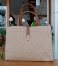 Tan Brown Wooven Handbag