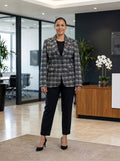 Grey Checked Trouser Suit