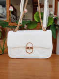 White Leather Sling Bag