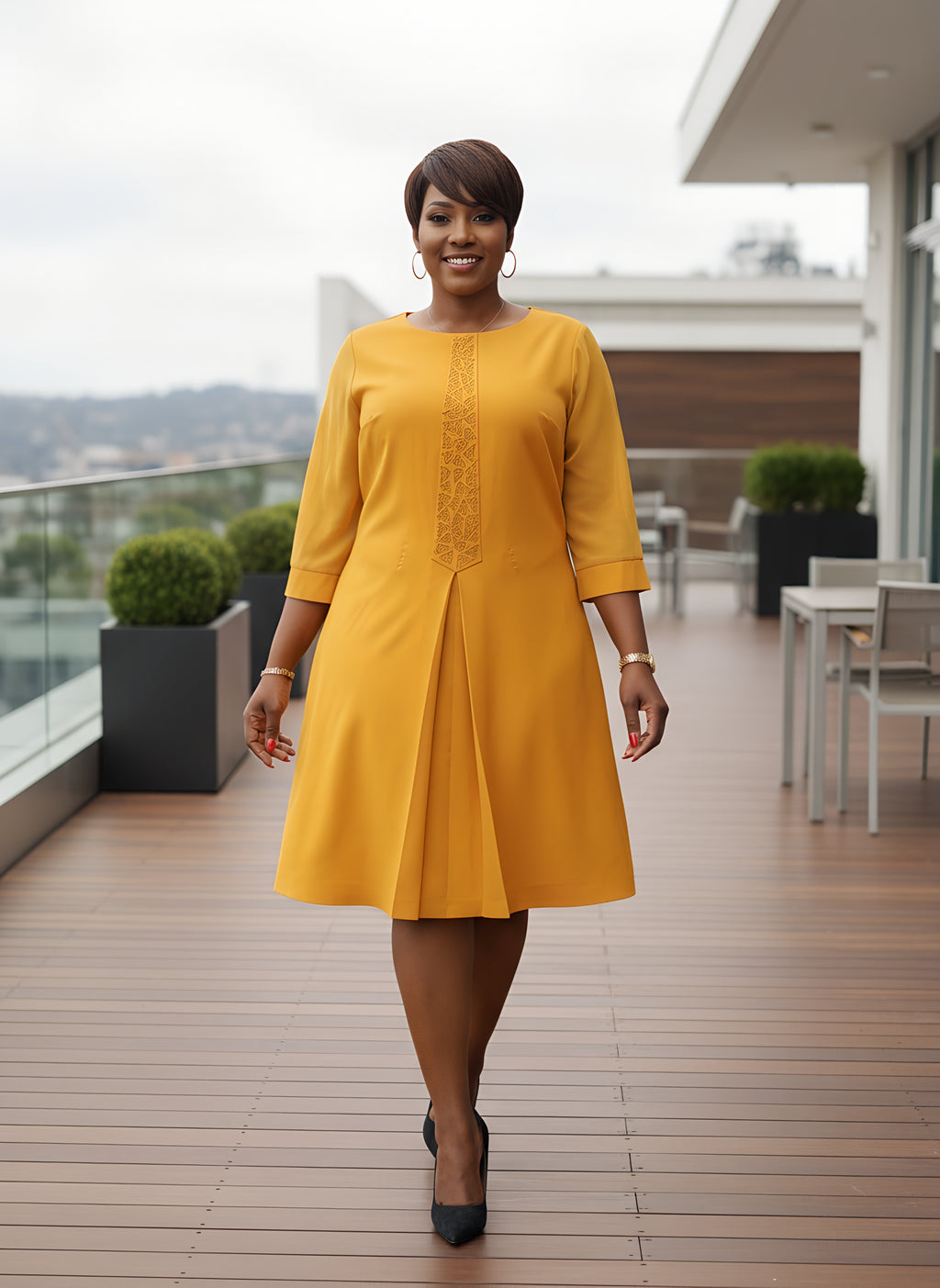 Knee-Length A-Line Dress