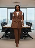 Brown Half Coat Suit