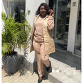 Beige Long coat, 3 piece Tracksuit