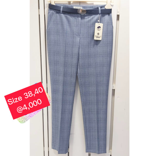 Blue Checked formal Trouser