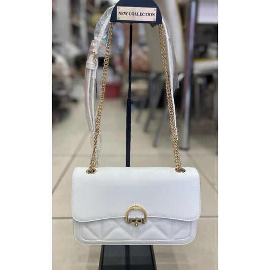 White Leather Sling Bag