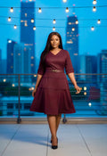 Maroon A-line Dress