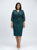 Jungle Green with gold Dress