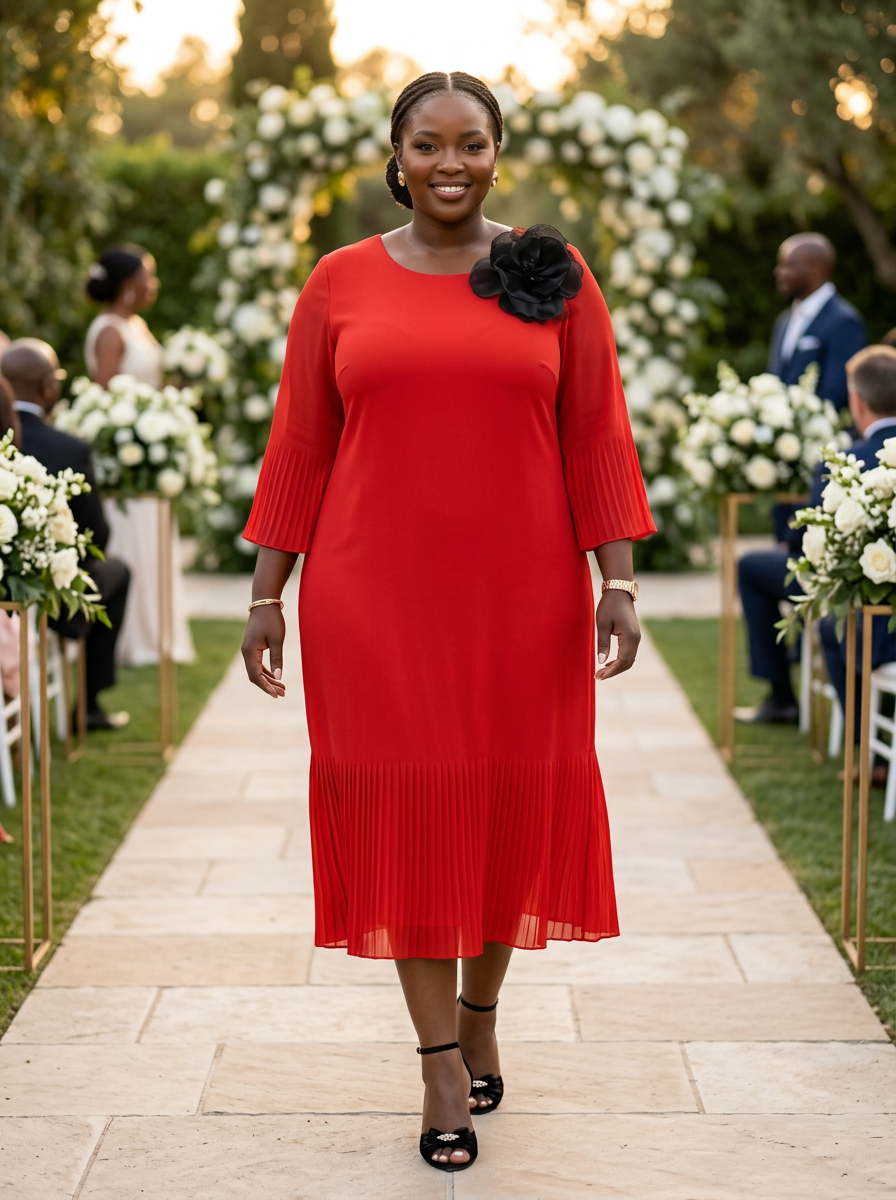 Red ~Orange Plus size dress