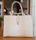 Ivory White Leather Handbag