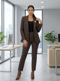 Brown pin stripped Trouser Suit