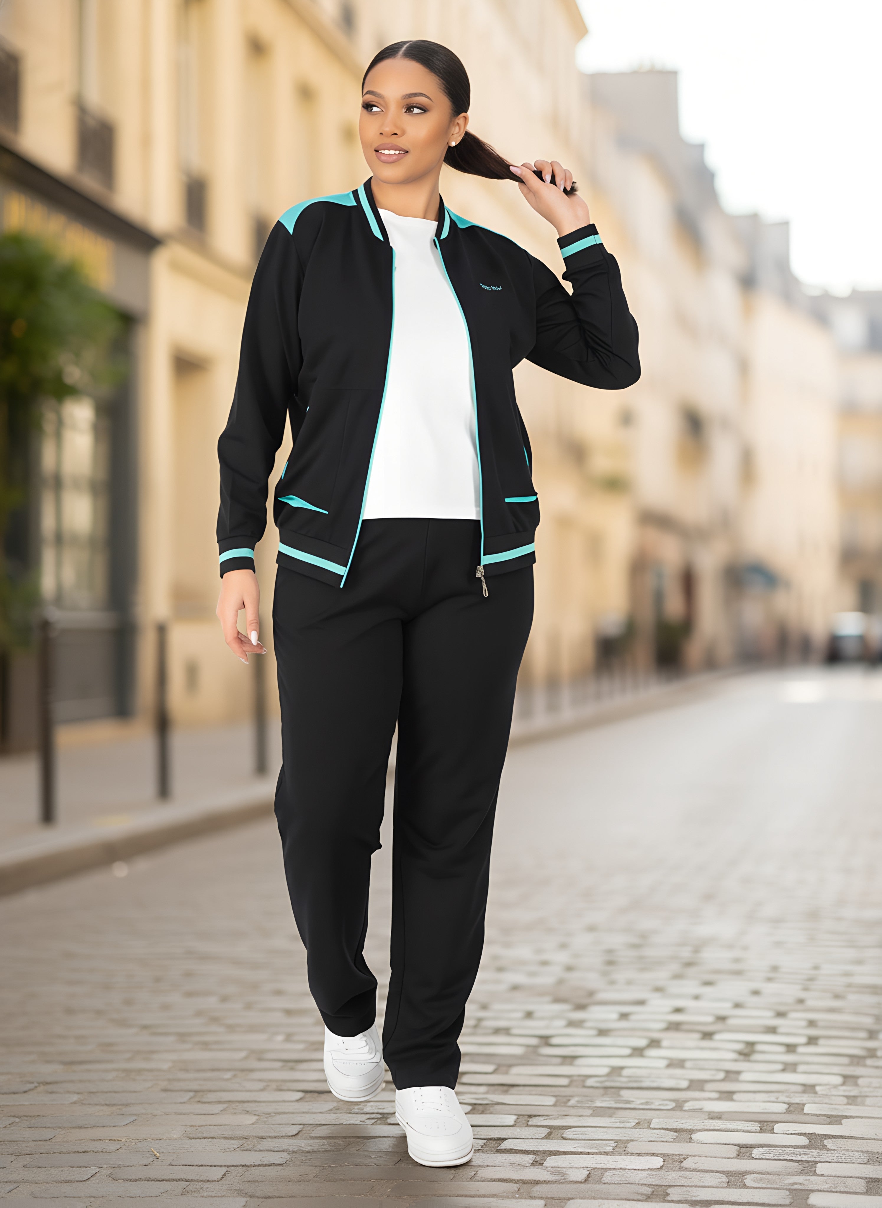 Black Tracksuit Set -3 piece
