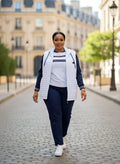 White Half Coat, 3 piece Tracksuit set