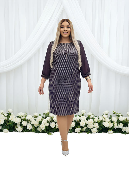 Silver detailed shift dress