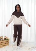 Wide Leg pant set ~ Brown on Beige