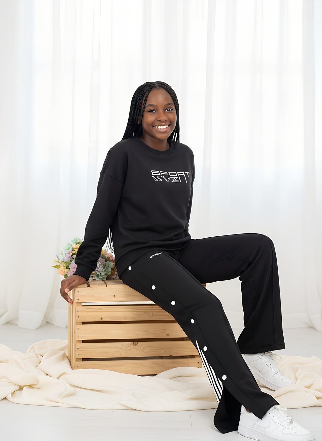 Crop Top, Baggy Pants set