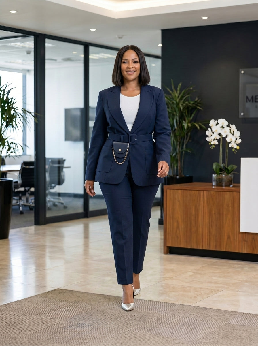 Navy Blue Trouser Suit