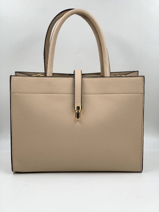Beige Leather Handbag