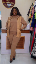 Brown Long coat, 3 piece Tracksuit