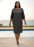 Silver detailed shift dress