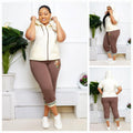 Long Short set - Brown Knee length Track Suit