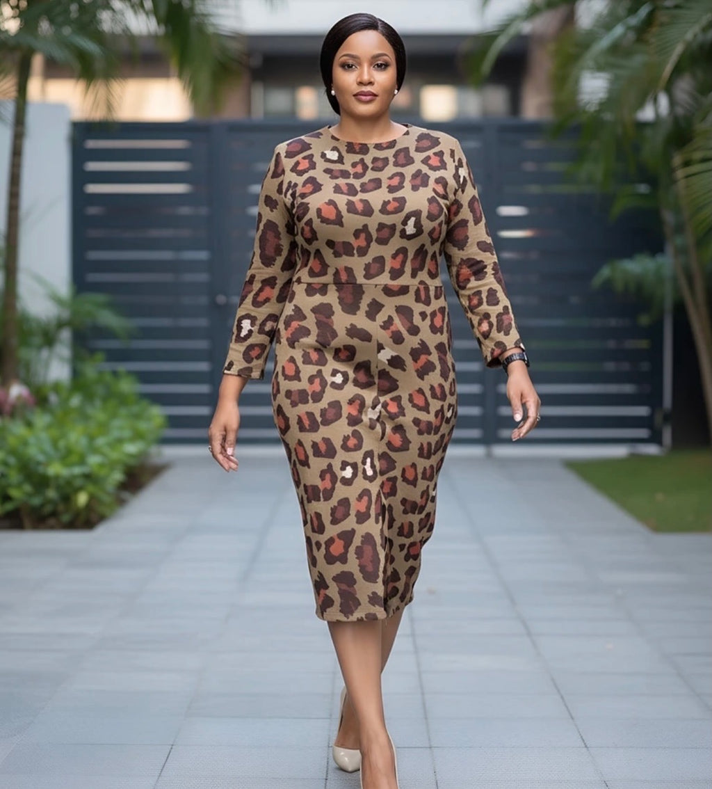 Animal print hue - Midi dress