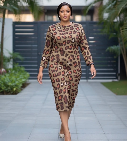 Brown hue - Midi dress