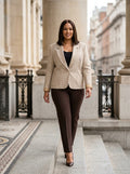 Beige checked Blazer