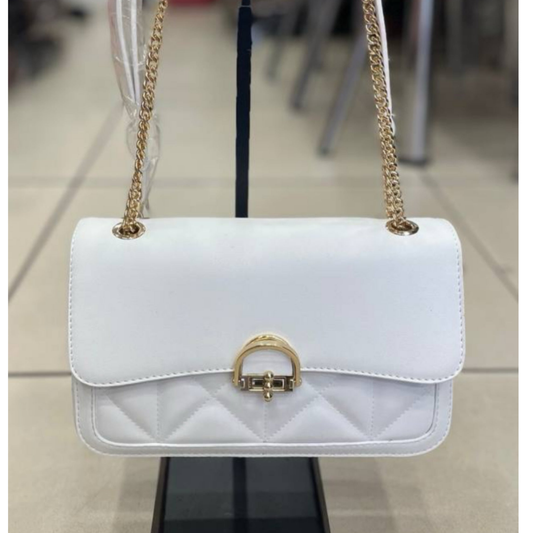 White Leather Sling Bag