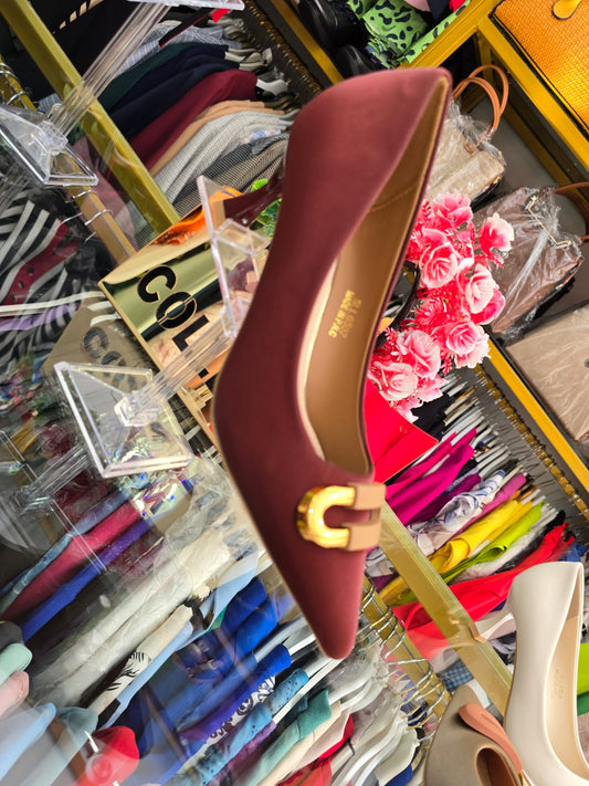 Maroon Red detailed- stilleto Heels