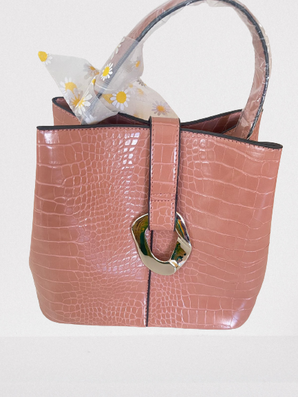 Pink Wet look handbag