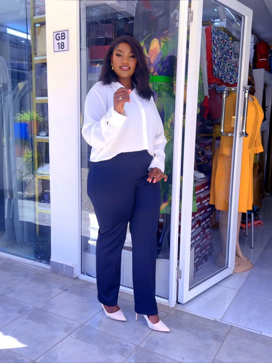 Plus size Pant Set ~ White on black pant