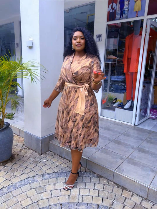 Brown Earth tones Skater dress