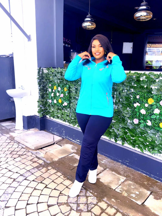 Sky Blue 2-piece Tracksuit Set