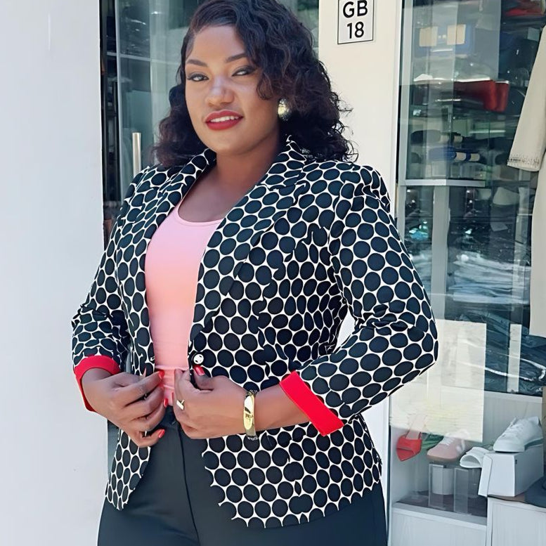 Black polka dot Blazer