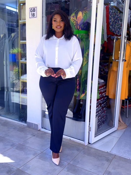 Plus size Pant Set ~ White on black pant