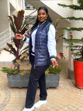 White on Navy Blue Tracksuit   set